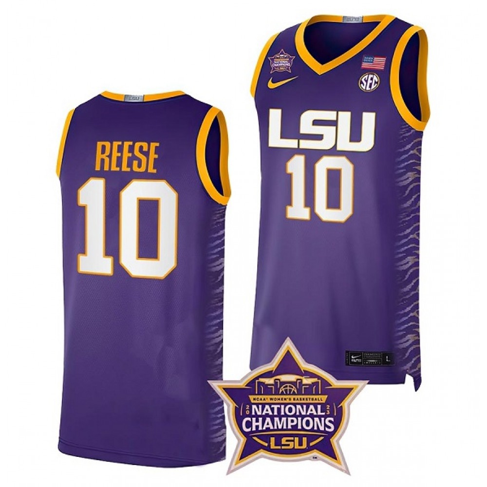 Youth LSU Tigers #10 Angel Reese Purple Stitched Basketball Jersey