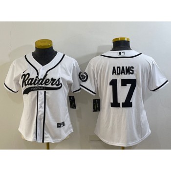 Youth Las Vegas Raiders #17 Davante Adams White With Patch Cool Base Stitched Baseball Jersey Youth Las Vegas Raiders #17 Davante Adams White With Patch Cool Base Stitched Baseball Jersey