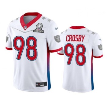 Youth Las Vegas Raiders #98 Maxx Crosby 2022 White Pro Bowl Stitched Jersey Youth Las Vegas Raiders #98 Maxx Crosby 2022 White Pro Bowl Stitched Jersey