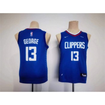 Youth Los Angeles Clippers #13 Paul George Royal Stitched Basketball Jersey Youth Los Angeles Clippers #13 Paul George Royal Stitched Basketball Jersey