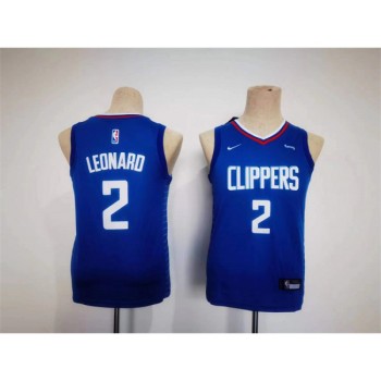 Youth Los Angeles Clippers #2 Kawhi Leonard Royal Stitched Basketball Jersey Youth Los Angeles Clippers #2 Kawhi Leonard Royal Stitched Basketball Jersey