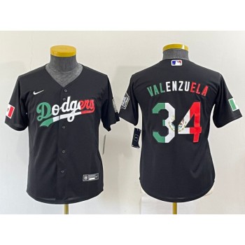Youth Los Angeles Dodgers #34 Toro Valenzuela Black Mexico Stitched Baseball Jersey Youth Los Angeles Dodgers #34 Toro Valenzuela Black Mexico Stitched Baseball Jersey