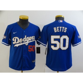 Youth Los Angeles Dodgers #50 Mookie Betts Royal Cool Base Stitched Baseball Jersey Youth Los Angeles Dodgers #50 Mookie Betts Royal Cool Base Stitched Baseball Jersey