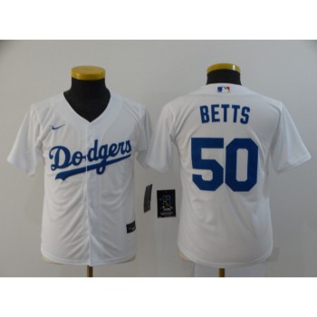 Youth Los Angeles Dodgers #50 Mookie Betts White Cool Base Stitched MLB Jersey Youth Los Angeles Dodgers #50 Mookie Betts White Cool Base Stitched MLB Jersey