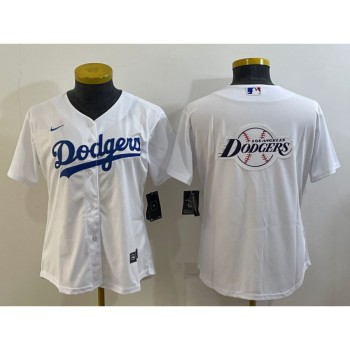 Youth Los Angeles Dodgers White Team Big Logo Stitched Baseball Jersey