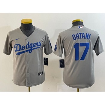 Youth Los Angeles Dodgers #17 Shohei Ohtani Grey Stitched Baseball Jersey Youth Los Angeles Dodgers #17 Shohei Ohtani Grey Stitched Baseball Jersey