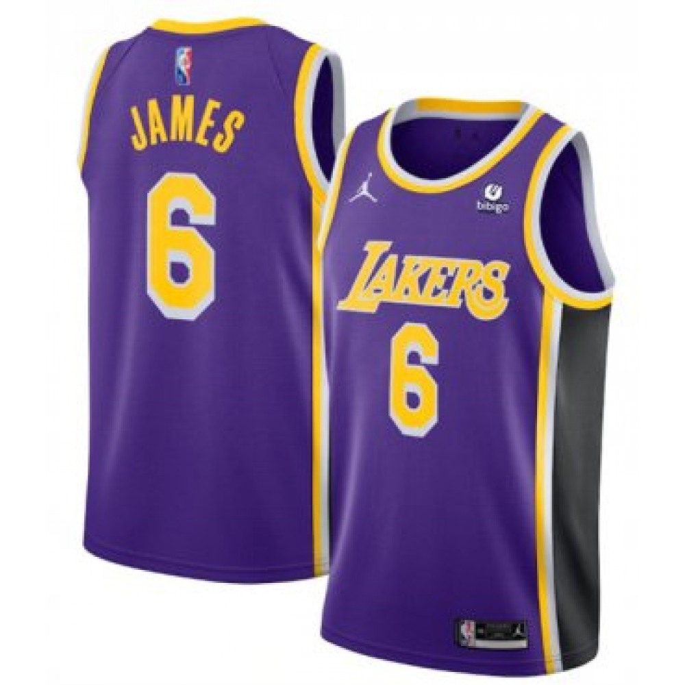 Youth Los Angeles Lakers #6 LeBron James Purple 75th Anniversary City Edition Stitched Basketball Jersey