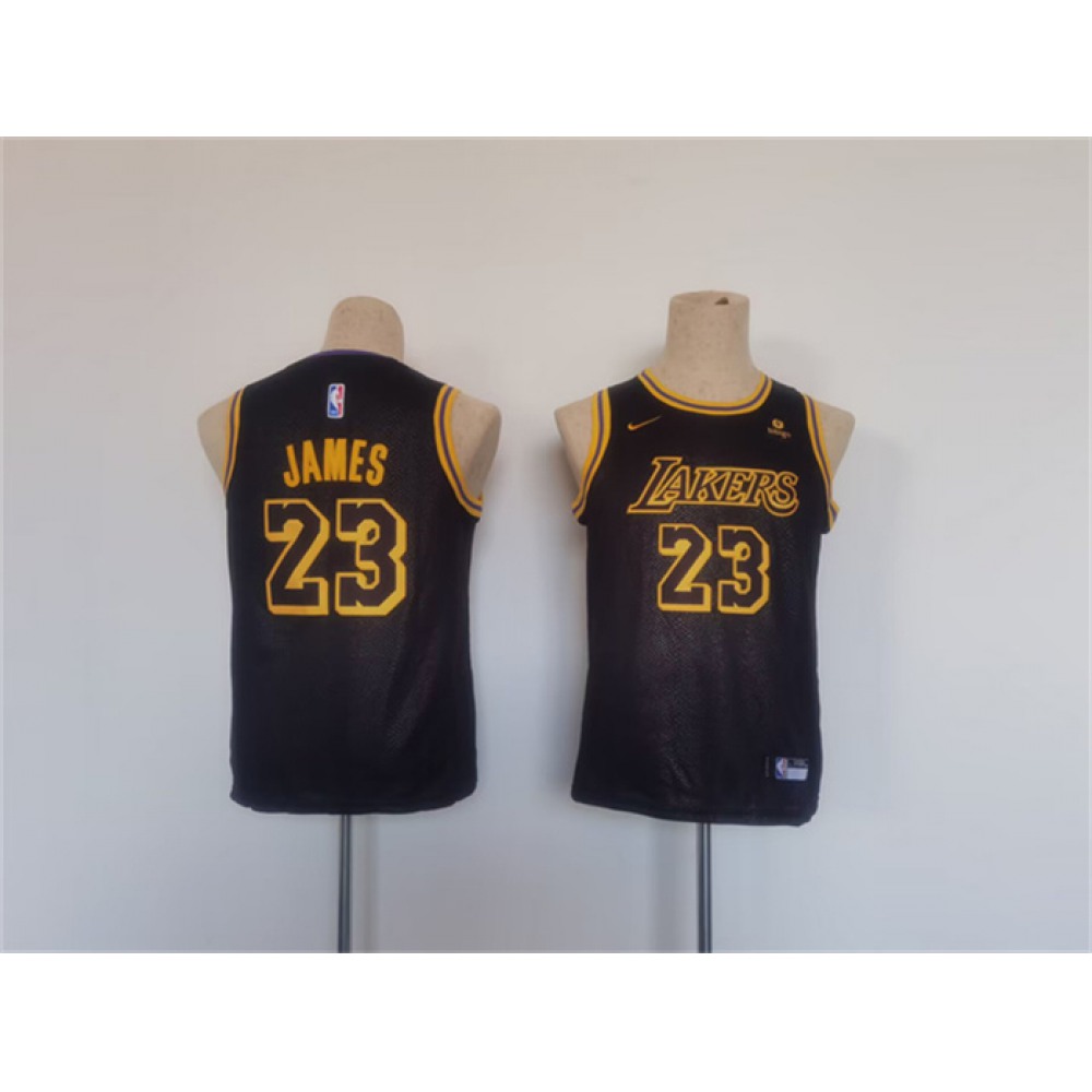 Youth Los Angeles Lakers #23 LeBron James Black Stitched Basketball Jersey