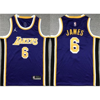 Youth Los Angeles Lakers #6 LeBron James Purple Stitched Basketball Jersey Youth Los Angeles Lakers #6 LeBron James Purple Stitched Basketball Jersey