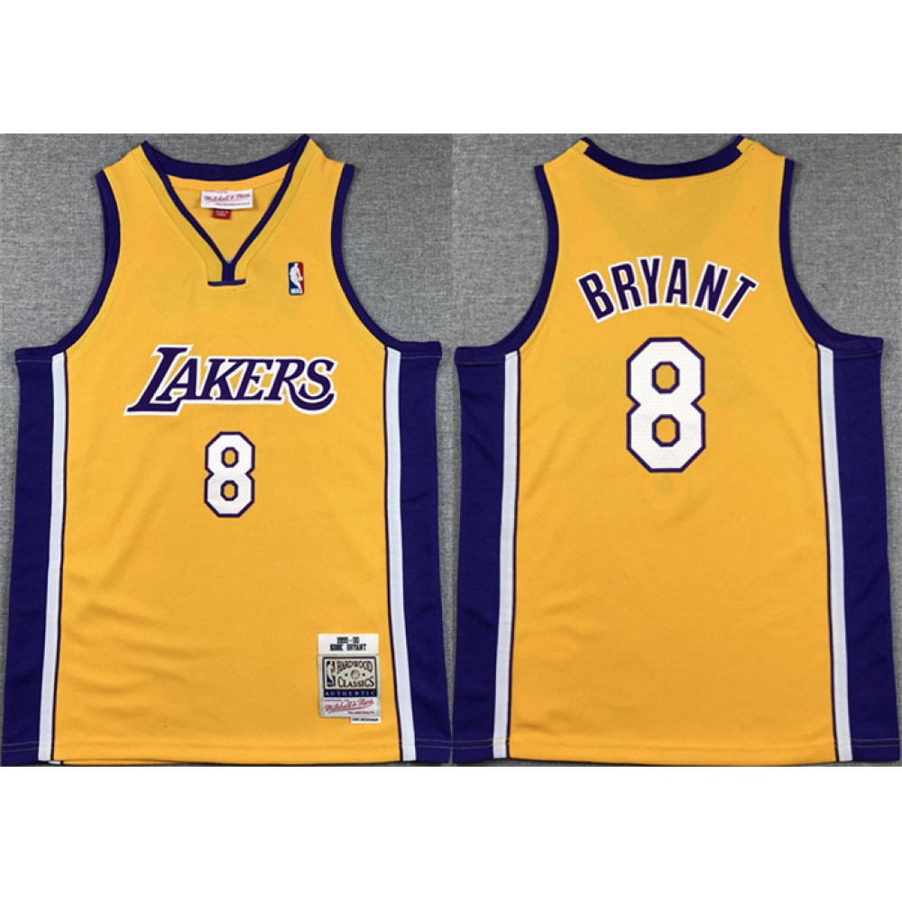Youth Los Angeles Lakers #8 Kobe Bryant Yellow Stitched Basketball Jersey
