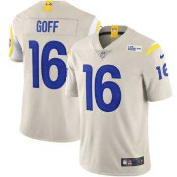 Youth Los Angeles Rams #16 Jared Goff 2020 Bone Vapor Limited Stitched Jersey Youth Los Angeles Rams #16 Jared Goff 2020 Bone Vapor Limited Stitched Jersey