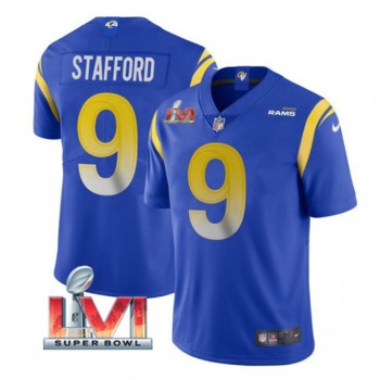 Youth Los Angeles Rams #9 Matthew Stafford Royal 2022 Super Bowl LVI Vapor Untouchable Limited Stitched Jersey Youth Los Angeles Rams #9 Matthew Stafford Royal 2022 Super Bowl LVI Vapor Untouchable Limited Stitched Jersey