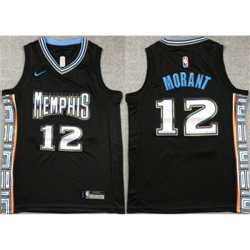 Youth Memphis Grizzlies #12 Ja Morant Black City Edition Stitched Basketball Jersey Youth Memphis Grizzlies #12 Ja Morant Black City Edition Stitched Basketball Jersey