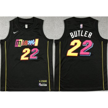 Youth Miami Heat #22 Jimmy Butler Black City Edition Stitched Jersey Youth Miami Heat #22 Jimmy Butler Black City Edition Stitched Jersey