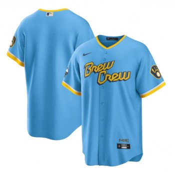 Youth Milwaukee Brewers Blank 2022 Powder Blue City Connect Stitched Jersey Youth Milwaukee Brewers Blank 2022 Powder Blue City Connect Stitched Jersey