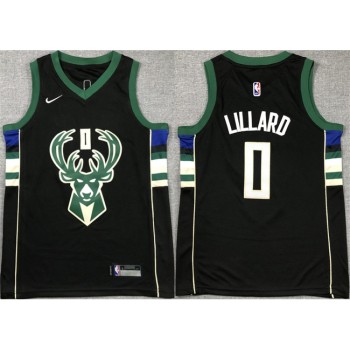 Youth Milwaukee Bucks #0 Damian Lillard Black Stitched Basketball Jersey Youth Milwaukee Bucks #0 Damian Lillard Black Stitched Basketball Jersey