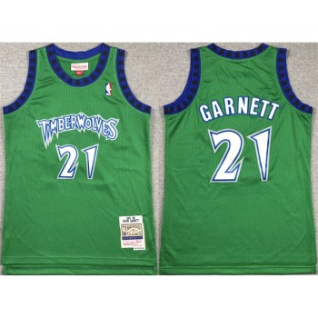 Youth Minnesota Timberwolves #21 Kevin Garnett Green Stitched Jersey