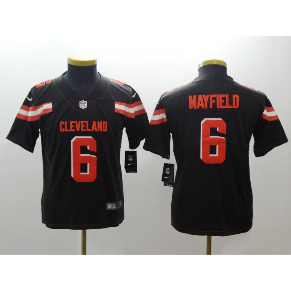 Youth NFL Cleveland Browns #6 Baker Mayfield Brown 2018 Draft Vapor Untouchable Limited Stitched Jersey