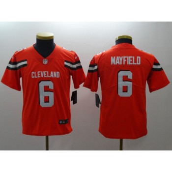 Youth NFL Cleveland Browns #6 Baker Mayfield Orange 2018 Draft Vapor Untouchable Limited Stitched Jersey Youth NFL Cleveland Browns #6 Baker Mayfield Orange 2018 Draft Vapor Untouchable Limited Stitched Jersey