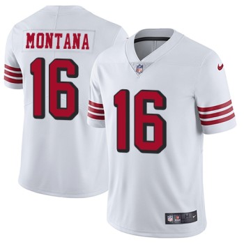 Youth NFL San Francisco 49ers #16 Joe Montana White Vapor Untouchable Limited Stitched Jersey Youth NFL San Francisco 49ers #16 Joe Montana White Vapor Untouchable Limited Stitched Jersey