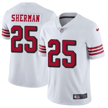 Youth NFL San Francisco 49ers #25 Richard Sherman White Vapor Untouchable Limited Stitched Jersey Youth NFL San Francisco 49ers #25 Richard Sherman White Vapor Untouchable Limited Stitched Jersey