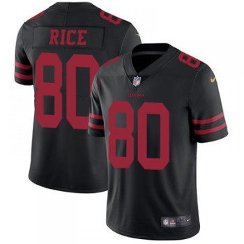 Youth NFL San Francisco 49ers #80 Jerry Rice Black Vapor Untouchable Limited Stitched Jersey Youth NFL San Francisco 49ers #80 Jerry Rice Black Vapor Untouchable Limited Stitched Jersey