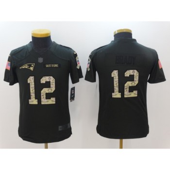 Youth New England Patriots #12 Tom Brady Black Salute to Service Limited Stitched NFL Jersey Youth New England Patriots #12 Tom Brady Black Salute to Service Limited Stitched NFL Jersey