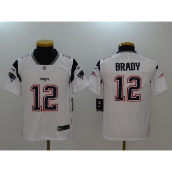 Youth New England Patriots #12 Tom Brady White Vapor Untouchable Limited Jersey Youth New England Patriots #12 Tom Brady White Vapor Untouchable Limited Jersey