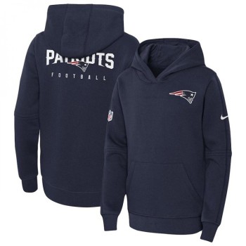 Youth New England Patriots Navy Sideline Club Fleece Pullover Hoodie Youth New England Patriots Navy Sideline Club Fleece Pullover Hoodie