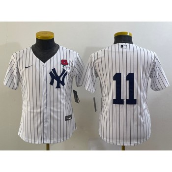 Youth New York Yankees #11 Anthony Volpe White Cool Base Stitched Baseball Jersey Youth New York Yankees #11 Anthony Volpe White Cool Base Stitched Baseball Jersey