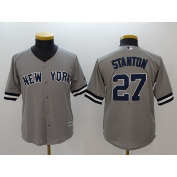 Youth New York Yankees #27 Giancarlo Stanton Gray Cool Base Stitched MLB Jersey Youth New York Yankees #27 Giancarlo Stanton Gray Cool Base Stitched MLB Jersey