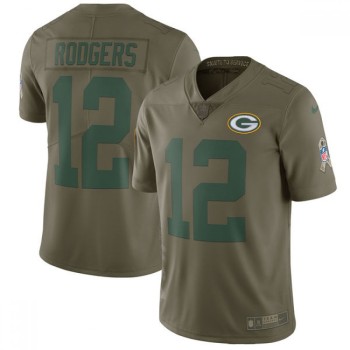 Youth Green Bay Packers #12 Aaron Rodgers Olive Salute To Service Limited Stitched NFL Jersey
