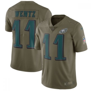 Youth Philadelphia Eagles #11 Carson Wentz Olive Salute To Service Limited Stitched NFL Jersey Youth Philadelphia Eagles #11 Carson Wentz Olive Salute To Service Limited Stitched NFL Jersey