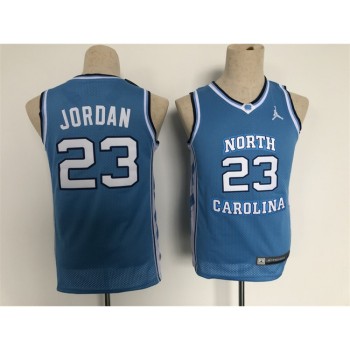 Youth North Carolina #23 Michael Jordan Blue Stitched Basketball Jersey