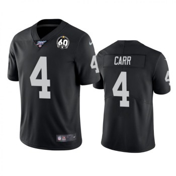 Youth Oakland Raiders #4 Derek Carr Black 2019 100th Season With 60 Patch Vapor Untouchable Limited Stitched NFL Jersey Youth Oakland Raiders #4 Derek Carr Black 2019 100th Season With 60 Patch Vapor Untouchable Limited Stitched NFL Jersey