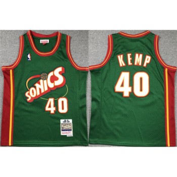 Youth Oklahoma City Thunder #40 Shawn Kemp Green Stitched Basketball Jersey Youth Oklahoma City Thunder #40 Shawn Kemp Green Stitched Basketball Jersey