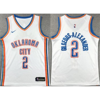 Youth Oklahoma City Thunder #2 Shai Gilgeous-Alexander White Stitched Basketball Jersey Youth Oklahoma City Thunder #2 Shai Gilgeous-Alexander White Stitched Basketball Jersey