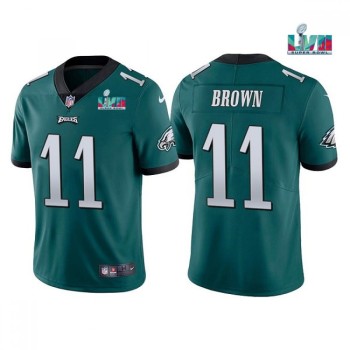 Youth Philadelphia Eagles #11 A. J. Brown Green Super Bowl LVII Patch Vapor Untouchable Limited Stitched Football Jersey Youth Philadelphia Eagles #11 A. J. Brown Green Super Bowl LVII Patch Vapor Untouchable Limited Stitched Football Jersey