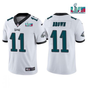 Youth Philadelphia Eagles #11 A. J. Brown White Super Bowl LVII Patch Vapor Untouchable Limited Stitched Football Jersey Youth Philadelphia Eagles #11 A. J. Brown White Super Bowl LVII Patch Vapor Untouchable Limited Stitched Football Jersey