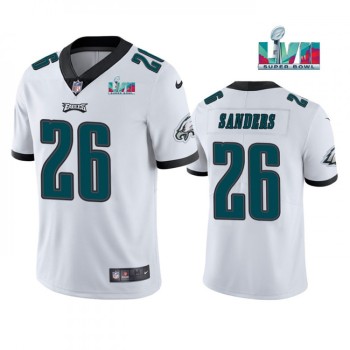 Youth Philadelphia Eagles #26 Miles Sanders White Super Bowl LVII Patch Vapor Untouchable Limited Stitched Football Jersey Youth Philadelphia Eagles #26 Miles Sanders White Super Bowl LVII Patch Vapor Untouchable Limited Stitched Football Jersey