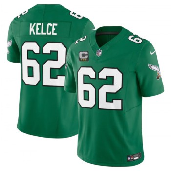 Youth Philadelphia Eagles #62 Jason Kelce Green 2023 F.U.S.E. With C Patch Stitched Football Jersey Youth Philadelphia Eagles #62 Jason Kelce Green 2023 F.U.S.E. With C Patch Stitched Football Jersey