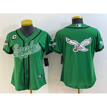 Youth Philadelphia Eagles Green Team Big Logo With 3-Star C Patch Cool Base Stitched Baseball Jersey Youth Philadelphia Eagles Green Team Big Logo With 3-Star C Patch Cool Base Stitched Baseball Jersey