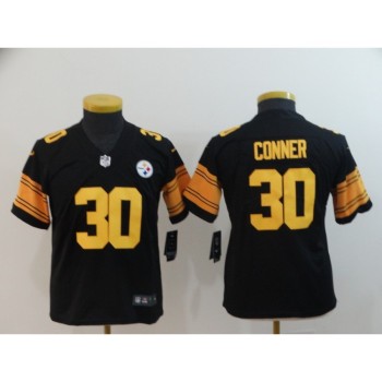 Youth Pittsburgh Steelers #30 James Conner Black Limited Rush NFL Stitched Jersey Youth Pittsburgh Steelers #30 James Conner Black Limited Rush NFL Stitched Jersey
