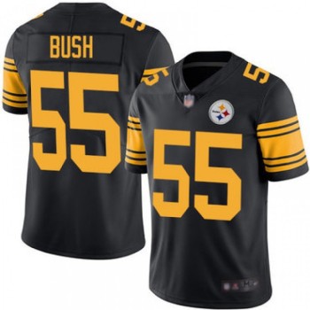 Youth Pittsburgh Steelers #55 Devin Bush Black Color Rush Limited Stitched Jersey Youth Pittsburgh Steelers #55 Devin Bush Black Color Rush Limited Stitched Jersey