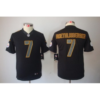 Youth Pittsburgh Steelers #7 Ben Roethlisberger Black 2018 Impact Limited Stitched NFL Jersey Youth Pittsburgh Steelers #7 Ben Roethlisberger Black 2018 Impact Limited Stitched NFL Jersey