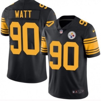 Youth Pittsburgh Steelers #90 T. J. Watt Black Color Rush Limited Stitched Jersey Youth Pittsburgh Steelers #90 T. J. Watt Black Color Rush Limited Stitched Jersey