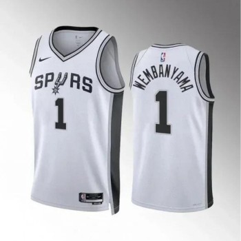 Youth San Antonio Spurs #1 Victor Wembanyama White 2022/23 Association Edition Stitched Jersey Youth San Antonio Spurs #1 Victor Wembanyama White 2022/23 Association Edition Stitched Jersey