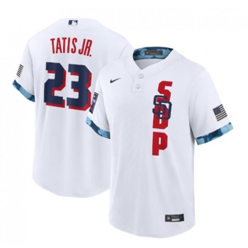 Youth San Diego Padres #23 Fernando Tatis Jr. 2021 White All-Star Cool Base Stitched Baseball Jersey Youth San Diego Padres #23 Fernando Tatis Jr. 2021 White All-Star Cool Base Stitched Baseball Jersey