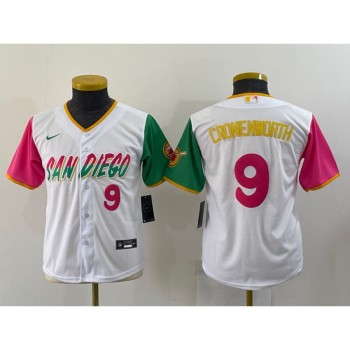 Youth San Diego Padres #9 Jake Cronenworth 2022 White City Connect Stitched Baseball Jersey Youth San Diego Padres #9 Jake Cronenworth 2022 White City Connect Stitched Baseball Jersey