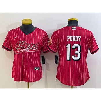 Youth San Francisco 49ers #13 Brock Purdy New Red With Patch Cool Base Stitched Baseball Jersey Youth San Francisco 49ers #13 Brock Purdy New Red With Patch Cool Base Stitched Baseball Jersey